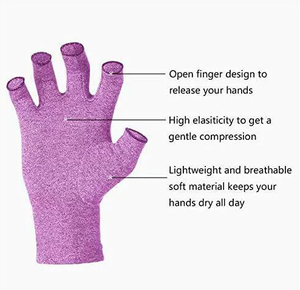 Guanti per Artrite in Cotone Compressivo, Terapia con Fascia per Dita, Massaggio Linfodrenante, Riduzione del Dolore alle Mani, Guanti Magnetici Linfatici - Product Image 6