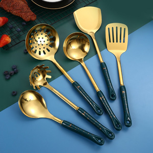Juego de utensilios de cocina de acero inoxidable de 7 piezas con soporte para cocinar y servir - Product Image 2