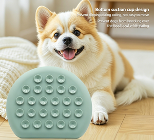 <b>Silicone</b> Dog Feeding <b>Mat</b> Rounded Non-Slip Slow Feeder Puzzle Pad for Indoor Use Waterproof Solid Color Design - Product Image 4