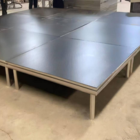 Plateforme de scène modulaire en alliage d'aluminium, plateau antidérapant de 18 mm, pieds réglables et pliables, capacité de charge de 500 kg, connexion rapide pour les événements