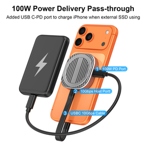Carcasa Magnética de Aluminio para SSD M.2 2230 NVMe, USB 3.1 Tipo-C 10Gbps, PCIe, con Carga PD de 100W para iPhone 15/16 Pro Max - Product Image 4