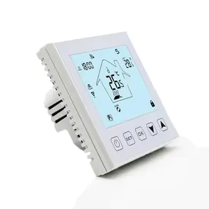 Smart Room Thermostat Gas/Water Boiler Heating-Programmable Wifi Conrorl Or Home - White And Black