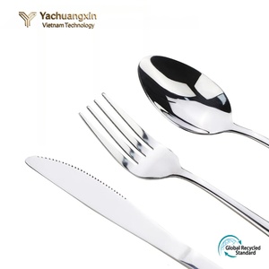 Ensemble d'ustensiles de voyage en acier inoxydable avec étui en plastique transparent, fourchette, cuillère, couteau, vaisselle portable pour usage extérieur - Product Image 2