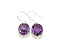 Boucles d'oreilles pendantes en améthyste naturelle de style vintage, faites à la main, en argent sterling 925, bijoux pour femmes, mode bohème, mariage, fête, sans nickel