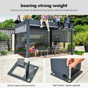 Système de toit rétractable en aluminium <span class=keywords><strong>pour</strong></span> l'extérieur avec tables, bâche et rideaux <span class=keywords><strong>pour</strong></span> jardin, patio, cour arrière, <span class=keywords><strong>pergola</strong></span> - Product Image 4