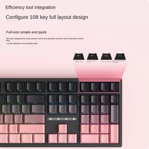 Crack K108 Examination PBT Side Carved Hot Plug RGB Game Cable Tea Axis Office E-sports Triple Mode Full Size USB <strong>Keyboard</strong> - Product Image 5