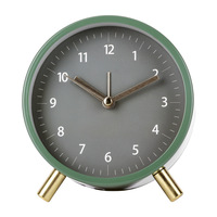 Horloge de bureau analogique silencieuse avec chiffres arabes rétroéclairés et à piles pour la décoration murale de la maison