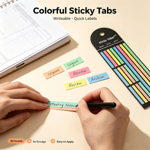 SK Colorful Sticky Tabs 6 Colors High Visibility Memo Pads for Quick Indexing - Product Image 2