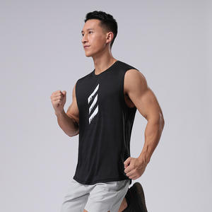 قمم الرجال تجريب مطاطي للدبابات سريعة الجفاف نشطة O تي شيرت العضلات الرياضية كمال الاجسام اللياقة البدنية بلا أكمام - Product Image 5