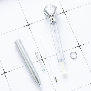 Bolígrafo promocional de tinta azul al por mayor, regalo de oficina y escuela, papelería, Bola de metal con tapa de diamante de cristal hecha de plástico - Product Image 5