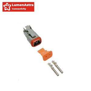 Lumenastra DT06-2S 2-pin Deutsch IP66 không thấm nước ô tô Bộ chuyển đổi kết nối phosphor Đồng địa chỉ liên lạc 3A đánh giá PA66 + G15 nhà ở - Product Image 1