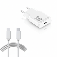 Chargeur rapide GaN 30W avec ports Type-C et DC, design ultra-fin et portable, certifié CE ROHS GS KC pour téléphone portable et ordinateur portable