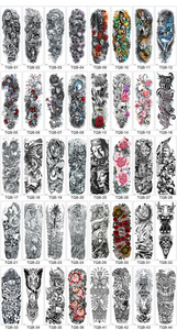 Grand autocollant <span class=keywords><strong>de</strong></span> <span class=keywords><strong>tatouage</strong></span> temporaire imperméable et écologique pour bras, motif rose blanche et <span class=keywords><strong>lotus</strong></span>, pour femmes, hommes et filles, art corporel floral complet - Product Image 2
