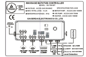Panel de Control Moderno <span class=keywords><strong>para</strong></span> Spa GD-7001, de Plástico, Empotrable, con Diseño Impermeable <span class=keywords><strong>para</strong></span> Hidromasaje y Luces de Colores - Product Image 6