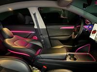 ICarsin pour Tesla Model Y 2024 - Éclairage ambiant dynamique 64 couleurs, couvre-haut-parleurs lumineux, éclairage LED intérieur de voiture, accessoires de mise à niveau