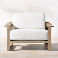 Ensemble de meubles de jardin en teck modernes de luxe canapé de terrasse extérieur imperméable pour hôtel salon chambre parc appartement Hall