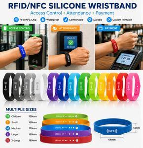 Pulsera de Silicona RFID NFC Imprimible para Gimnasio, Brazalete de Membresía para Control de Asistencia y Pago - Product Image 3