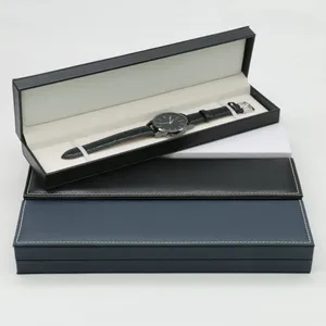 The spot Bulk Empty Single Wrist Gift PU Leather Luxury Long Watch Boxes Watch case long shape
