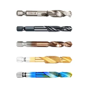 6Pcs M3 to M10 Metric Titanium Combined Combination HSS Drill Tap Bit Set for Screw Tapping threading tools