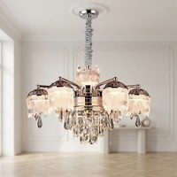 Lustre en cristal doré de style français de luxe, cadre métallique, hauteur réglable, LED à intensité variable, CRI 95 élevé, décoration intérieure haut de gamme, usage commercial