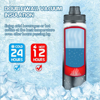Bouteille d'eau portable en acier inoxydable, gourde de course à pied pour l'extérieur, avec poignée, double paroi, isotherme sous vide