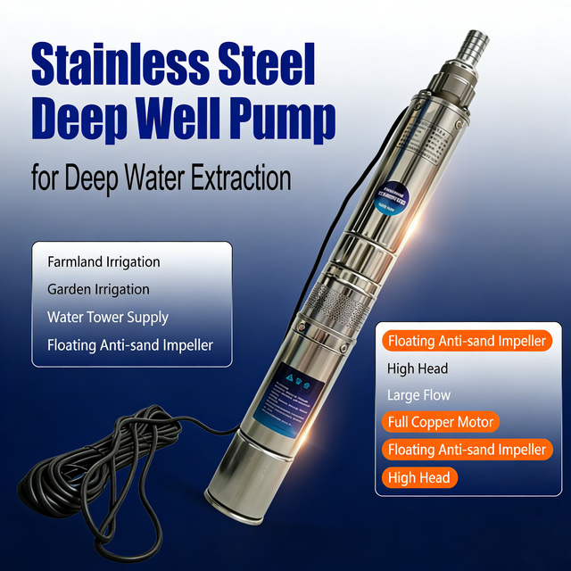 Stainless Steel Deep Well Salt Water Submersible Pump for Agricultural Water-Saving Drip Irrigation System