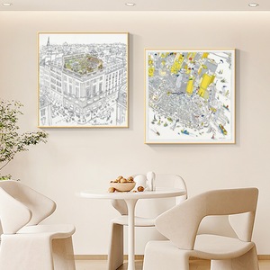 Manluo Lovers Red Umbrella Canvas Watercolor Modern Abstract Street Landscape Stampe da parete Decorazioni per la casa Senza cornice - Product Image 6