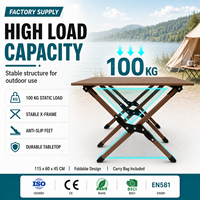 Table pliante portable en acier au carbone, vente en gros d'usine