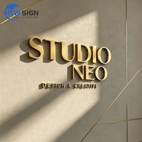 Letras Metálicas Personalizadas con Grabado en Latón Antiguo, Letras Metálicas para Pared, Logotipo de Empresa, Letrero de Estudio