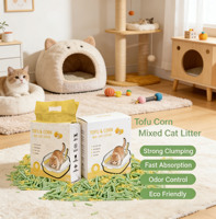 Litière pour chat en tofu et maïs certifiée CE BSCI, à agglomération rapide, faible en poussière, super absorbante, jetable aux toilettes, facile à ramasser