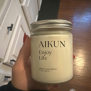 AIKUN Portable Eco Friendly Frosted Glass Jar Soy Wax Custom Scented <b>Candle</b> Home Fragrance <b>Candle</b> for Spa Use - Product Image 2