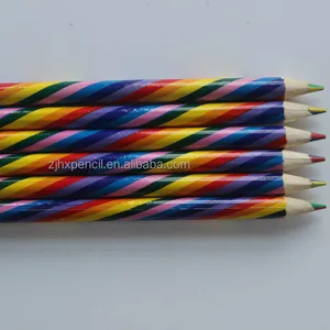 Jumbo round Color pencils with four-color lead and rainbow membrance