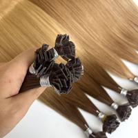 Extensions de cheveux en kératine double épaisseur, cheveux humains de haute qualité, pointe K pré-collée, cheveux raides à pointe plate