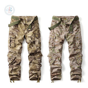 Оптовые камуфляжные рабочие брюки для мужчин: повседневные брюки для активного отдыха, походов и путешествий, однотонные, со средней посадкой, из антипиллингового хлопка - Product Image 2