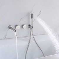 Ensemble de robinetterie thermostatique pour baignoire et douche, finition bronze brossé en laiton non revêtu, doux pour hôtels et maisons, avec fonction pluie et massage, céramique