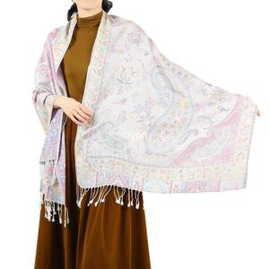 Jacquard Women's Long Spring/Summer Shawl Retro Ethnic <strong>Paisley</strong> <strong>Scarf</strong> with Dot Pattern Leaf and Argyle Design - Product Image 2