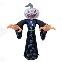 Grandes décorations gonflables d'Halloween pour l'extérieur, citrouille gonflable décorative avec éclairage LED pour les décorations d'événements de jardin, nouveau décoratif