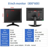 ZHIXIANDA 8 pulgadas TFT IPS CCTV Monitor 800*600 estudio LCD LED Monitor altavoz