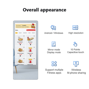 กระจกฟิตเนสอัจฉริยะสำหรับออกกำลังกายแบบคาร์ดิโอที่บ้านเทรนเนอร์อุปกรณ์ออกกำลังกายหน้าจอสัมผัสขนาด43นิ้วจอแสดงผลกระจก <span class=keywords><strong>LCD</strong></span> 1080P - Product Image 5