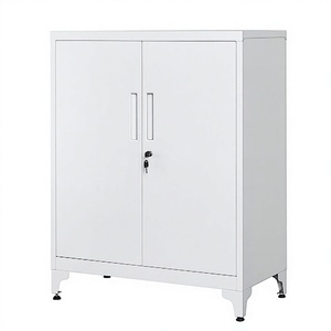 SONGMICS Home <b>Office</b> Organizer Multifunctional Steel Storage <b>Cabinet</b> -with 2 Lockable Doors Matte Gray Contemporary Design W01 - Product Image 3