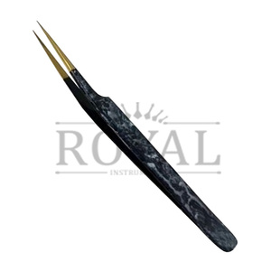 Pince à cils en acier inoxydable à poignée en diamant rose rose pince à cils Volume pince à cils pointe en fibre de marque privée emballage d'isolation en boîte - Product Image 1