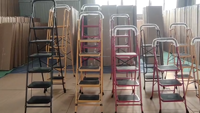 Échelle pliante portable en acier à 2, 3, 4, 5 ou 6 marches avec main courante, support à fleurs polyvalent, escalier domestique moderne
