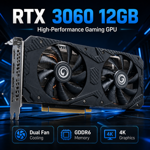 การ์ดจอ RTX 3060 ใหม่ 12GB GDDR6 192Bit พัดลมคู่ รองรับ 4K/8K สำหรับเล่นเกมบนเดสก์ท็อปพีซี-12nm PCIe 4.0 DP/ VRAM GDDR6 ขนาดใหญ่ 12GB - Product Image 5