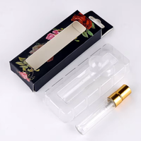 Lot de 100 flacons de parfum vides en verre cylindriques de 5 ml, rechargeables, avec atomiseur et bouchon à vis, échantillons imprimés en sérigraphie, résistants aux acides