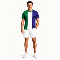 T-shirt à manches courtes pour homme, personnalisé ODM, à rayures verticales, avec impression 3D sur toute la surface, pour vêtements d'équipe