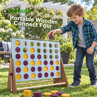 YumuQ Connect Four in a Row Jumbo 4 to Score Jeu de plein air en bois pour pelouse et jardin avec sac de transport portable Fabricant