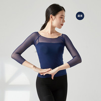 Vêtements de danse pour adultes, haut pour femme, vêtements de pratique de ballet, cardigan classique à col en V, protection solaire, manches mi-longues, danse décontractée