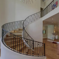 Foshan moderne intérieur Double hélice ronde escalier en colimaçon économique avec garde-corps en verre pour appartement décoratif métal fer acier