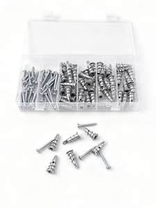 Kit de 100 chevilles à expansion en spirale en alliage de zinc pour cloisons sèches, vis autoperceuses, chevilles rapides Gecko pour plaques de plâtre - Product Image 2
