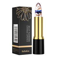 Rouge à lèvres hydratant HelloKiss à changement de couleur avec feuille d'or, effet de décoloration et d'amélioration de la couleur, 3,2g, Fleur de gelée chaude